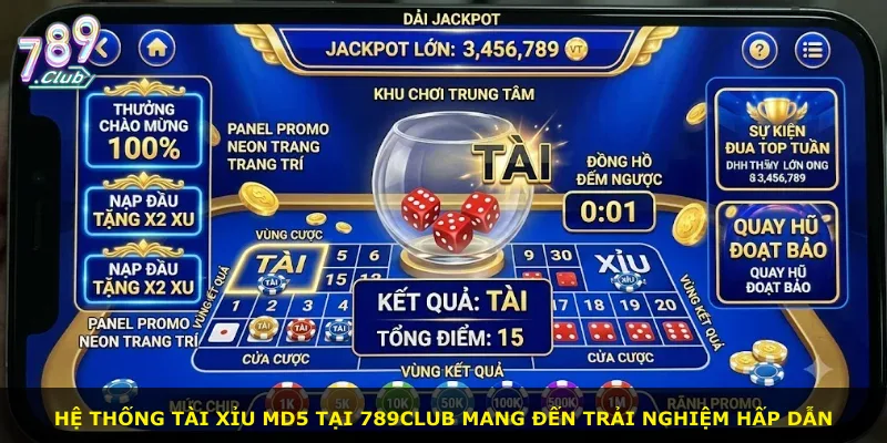 Hệ thống tài xỉu MD5 tại 789Club mang đến trải nghiệm hấp dẫn