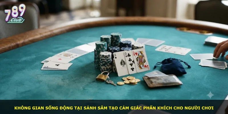 Không gian sống động tại sảnh Sâm tạo cảm giác phấn khích cho người chơi